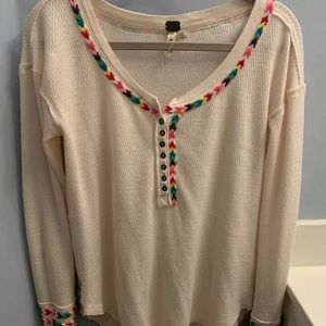 Free People Thermal with Threaded Border